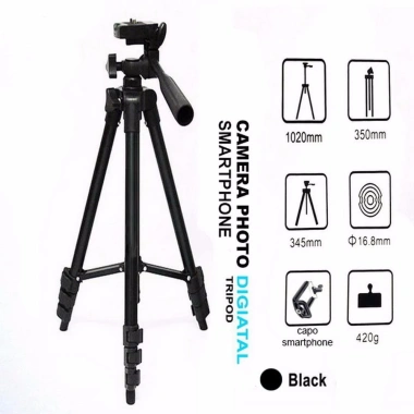 Gậy 3 Chân Tripod 3.120 Màu Đen Hợp Kim Nhôm - Kèm Kẹp Điện Thoại, Giá 99.000 VNĐ 3