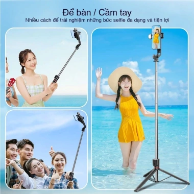 Gậy Chụp Ảnh 3 Chân 1M8 MeeGoo Tripod Điện Thoại có Đèn Remote Tự Sướng Livestream 3 Gậy Chụp Ảnh 3 Chân 1M8 MeeGoo Tripod Điện Thoại có Đèn Remote Tự Sướng Livestream 3