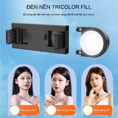 Gậy Chụp Ảnh 3 Chân 1M8 MeeGoo Tripod Điện Thoại có Đèn Remote Tự Sướng Livestream