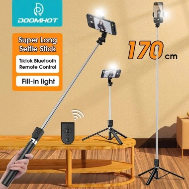 Gậy chụp ảnh 3 chân Bluetooth 1.7m tự sướng LED 360 độ selfie xa 99k