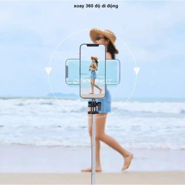 Gậy chụp ảnh 3 chân Bluetooth 1.7m tự sướng LED 360 độ selfie xa 99k