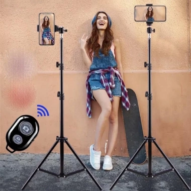 Gậy chụp ảnh 3 chân đa năng – Tripod livestream 1.6‑2.1m gấp gọn, kèm remote Bluetooth, giá ưu đãi 149k 2 Gậy chụp ảnh 3 chân đa năng – Tripod livestream 1.6‑2.1m gấp gọn, kèm remote Bluetooth, giá ưu đãi 149k 2