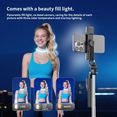 Gậy Chụp Ảnh 3 Chân K50 Đèn LED 1m9 Bluetooth - Selfie, Livestream, Video Từ Xa 7