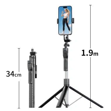 Gậy Chụp Ảnh 3 Chân K50 Đèn LED 1m9 Bluetooth - Selfie, Livestream, Video Từ Xa 8