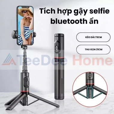 Gậy chụp ảnh 3 chân LED Bluetooth, tự sướng, điều khiển từ xa, giá đỡ điện thoại - 135.000₫