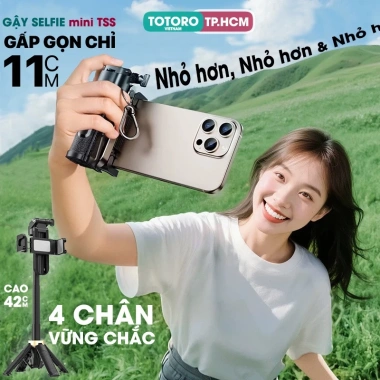 Gậy chụp ảnh 3 chân Mini TSS Tripod 42cm Siêu gọn nhẹ Bluetooth Selfie Livestream