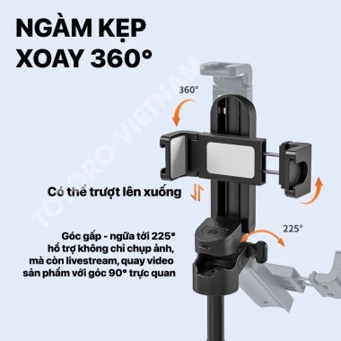 Gậy chụp ảnh 3 chân Mini TSS Tripod 42cm Siêu gọn nhẹ Bluetooth Selfie Livestream