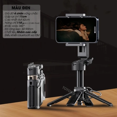 Gậy chụp ảnh 3 chân Mini TSS Tripod 42cm Siêu gọn nhẹ Bluetooth Selfie Livestream 8 Gậy chụp ảnh 3 chân Mini TSS Tripod 42cm Siêu gọn nhẹ Bluetooth Selfie Livestream 8