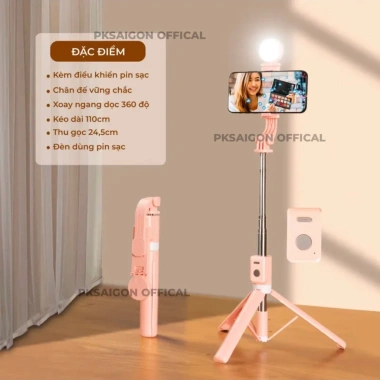 Gậy Chụp Ảnh 3 Chân PKSAIGON Selfie LED Trợ Sáng, Remote Bluetooth, Giá 138k 6 Gậy Chụp Ảnh 3 Chân PKSAIGON Selfie LED Trợ Sáng, Remote Bluetooth, Giá 138k 6