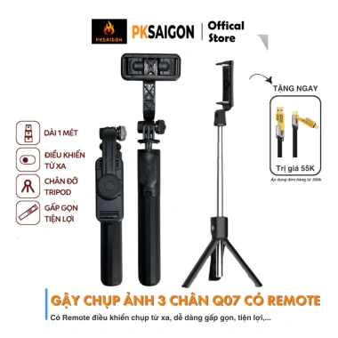 Gậy Chụp Ảnh 3 Chân PKSAIGON Selfie LED Trợ Sáng, Remote Bluetooth, Giá 138k 10 Gậy Chụp Ảnh 3 Chân PKSAIGON Selfie LED Trợ Sáng, Remote Bluetooth, Giá 138k 10