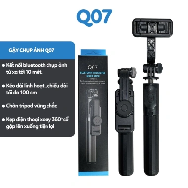 Gậy Chụp Ảnh 3 Chân Q07 – Tripod Selfie Bluetooth, Nhỏ Gọn, Giá Chỉ 79.000₫