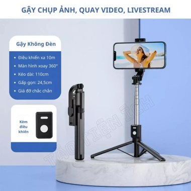 Gậy Chụp Ảnh 3 Chân Quay Video Livestream Đèn LED, Giá Đỡ Điện Thoại, Chống Rung, Điều Khiển Từ Xa - Giá Ưu Đãi 112k 8