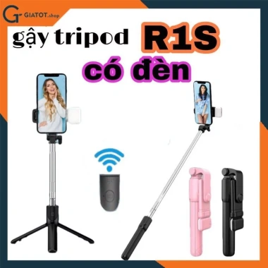 Gậy chụp ảnh 3 chân R1S remote và đèn LED, selfie xoay đa góc, giá 58.000 VND