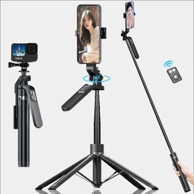 Gậy chụp ảnh 3 chân Selfie 1.7m - Tay cầm chống rung, xoay 360, tripod cho điện thoại, máy ảnh, livestream - Giá 140.000₫ 2