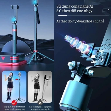 Gậy chụp ảnh 3 chân Selfie 1.7m - Tay cầm chống rung, xoay 360, tripod cho điện thoại, máy ảnh, livestream - Giá 140.000₫ 4