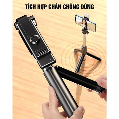 Gậy chụp ảnh 3 chân Selfie Stick điều khiển từ xa Bluetooth, đèn trợ sáng, tripod quay video livestream, tự sướng mạnh, độ bền cao, phù hợp vlog du lịch, giá 75k