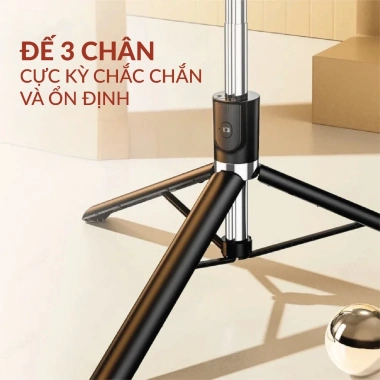 Gậy Chụp Ảnh 3 Chân Tripod Điện Thoại 30-175cm, Đèn LED Trợ Sáng, Remote Bluetooth - TOPICK 5