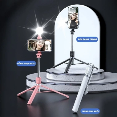 Gậy Chụp Ảnh 3 Chân Tripod Điện Thoại 30-175cm, Đèn LED Trợ Sáng, Remote Bluetooth - TOPICK 7
