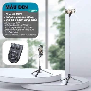 Gậy chụp ảnh 3 chân Tripod điện thoại TSS PLUS 1.75m - Giá ưu đãi 139.570 VND 10 Gậy chụp ảnh 3 chân Tripod điện thoại TSS PLUS 1.75m - Giá ưu đãi 139.570 VND 10