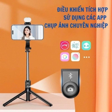 Gậy chụp ảnh 3 chân YDu Plus 1.4m xoay 360°, remote điều khiển, giá 140.000₫