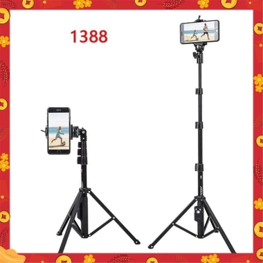 Gậy chụp ảnh 3 chân YUNTFNG 1.388 - Remote Bluetooth, giá đỡ chắc chắn, dài 1m3, tiện du lịch, chỉ 228.000₫