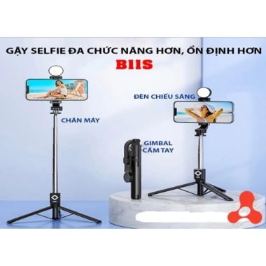 Gậy Chụp Ảnh 3 trong 1 Cao Cấp kèm Tripod, Đèn LED, Pin Sạc - Giá 135.000 VND 2 Gậy Chụp Ảnh 3 trong 1 Cao Cấp kèm Tripod, Đèn LED, Pin Sạc - Giá 135.000 VND 2