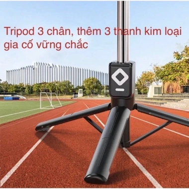 Gậy Chụp Ảnh 3 trong 1 Cao Cấp kèm Tripod, Đèn LED, Pin Sạc - Giá 135.000 VND