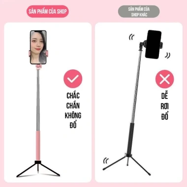 Gậy chụp ảnh 3 trong 1 cao cấp kèm tripod, đèn LED, pin sạc - Giá 39.800 VNĐ 7