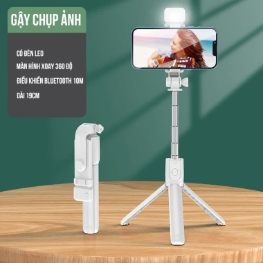 Gậy chụp ảnh 3 trong 1 cao cấp kèm tripod, đèn LED, pin sạc - Giá 39.800 VNĐ 10