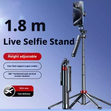 Gậy Chụp Ảnh 4 Chân Đèn LED 1.8m - Bluetooth, Quay Video, Selfie & Livestream