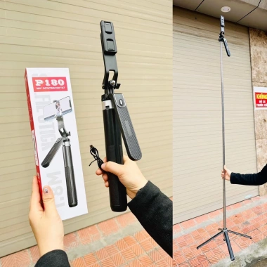 Gậy chụp ảnh 4 chân P180 1.8m - Tay quay 360°, Bluetooth sạc điện, giá 259.000đ 8
