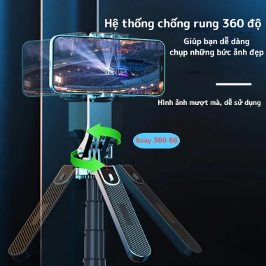 Gậy Chụp Ảnh 4 Chân P185 - Cầm Tay và Remote, Độ Dài 30‑180cm, Giá 250k 2 Gậy Chụp Ảnh 4 Chân P185 - Cầm Tay và Remote, Độ Dài 30‑180cm, Giá 250k 2