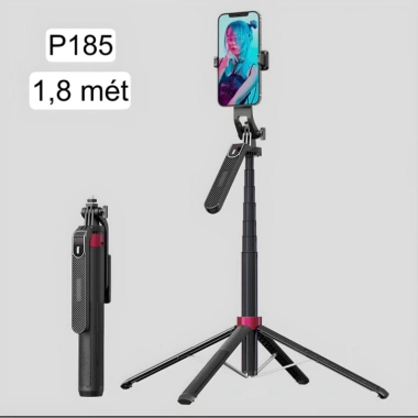 Gậy Chụp Ảnh 4 Chân P185 - Cầm Tay và Remote, Độ Dài 30‑180cm, Giá 250k