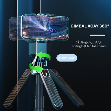 Gậy Chụp Ảnh 4 Chân P185 Xoay 360° Bluetooth - Tripod Livestream Chắc Chắn, Giá 279k 7