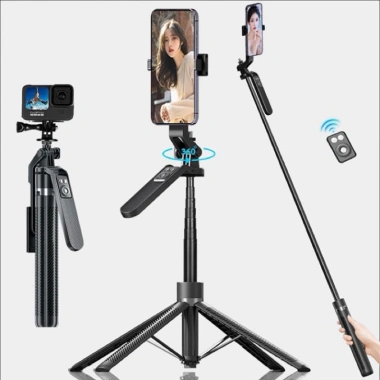 Gậy chụp ảnh 4 chân Selfie A14 1.8m tay cành xoay 360 Bluetooth 30cm video 259k 3