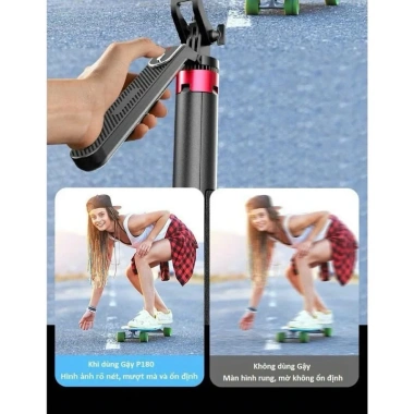 Gậy chụp ảnh 4 chân Tripod 180cm cho điện thoại livestream quay phim - có remote, giá ưu đãi 220k