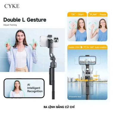 Gậy Chụp Ảnh AI CYKE TT07 1M76 - Nhận Diện Chuyển Động, Giá Chỉ 579.000₫