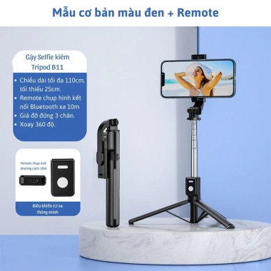 Gậy Chụp Ảnh B11 LED Điều Khiển Từ Xa - Tripod 3 Chân Gimbal Quay Video Livestream 99.000₫