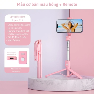 Gậy Chụp Ảnh B11 LED Điều Khiển Từ Xa - Tripod 3 Chân Gimbal Quay Video Livestream 99.000₫