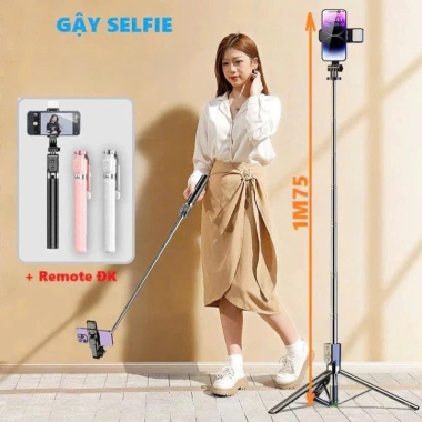 Gậy chụp ảnh B16S 1.7m cao cấp 3in1 kèm tripod, đèn LED và remote, giá 145.000 VND 9