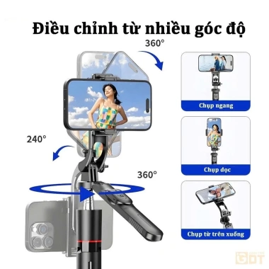 Gậy chụp ảnh điện thoại 3 chân 1.7m - Selfie chống rung, tripod bluetooth, điều khiển từ xa - Giá 127.502₫