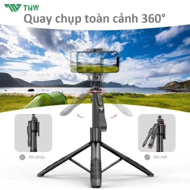 Gậy chụp ảnh điện thoại 3 chân 1.7m - Selfie chống rung, tripod bluetooth, điều khiển từ xa - Giá 127.502₫