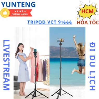 Gậy chụp ảnh điện thoại Yunteng VCT-91.666 - Tripod 1.6m 3 chân Bluetooth remote chụp xa