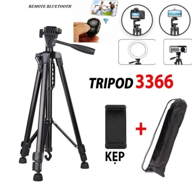 Gậy chụp ảnh tripod 3.366 140cm cho điện thoại và máy ảnh, tháo lắp dễ dàng, tiện dụng, chỉ 225k