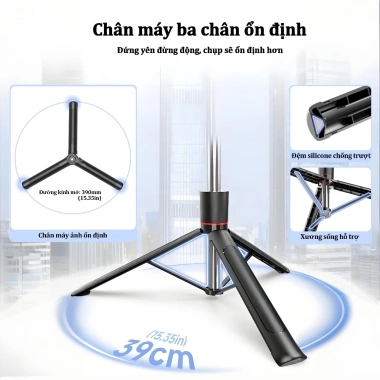 Gậy Chụp Ảnh Tự Sướng 1,7m Chức Năng Tripod Điện Thoại Remote Bluetooth Giá 60k