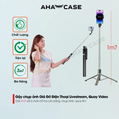 Gậy Chụp Ảnh Tự Sướng 1,7m Chức Năng Tripod Điện Thoại Remote Bluetooth Giá 60k 10 Gậy Chụp Ảnh Tự Sướng 1,7m Chức Năng Tripod Điện Thoại Remote Bluetooth Giá 60k 10