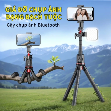 Gậy chụp ảnh tự sướng C03 Octopus Tripod - Giá đỡ linh hoạt cho điện thoại, giảm còn 180.000 VND