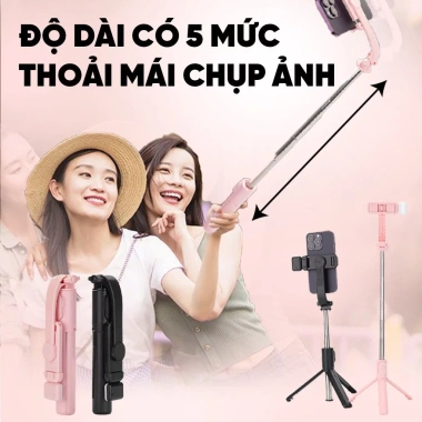Gậy chụp ảnh tự sướng gấp gọn, quay 360°, đèn LED làm đẹp, remote Bluetooth - 39.800đ 8