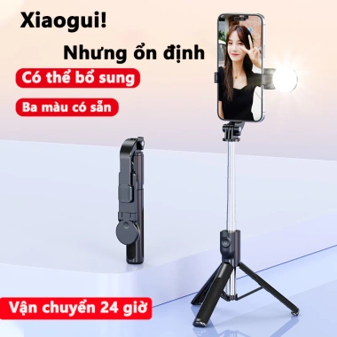 Gậy chụp ảnh tự sướng gấp gọn quay 360°, đèn LED làm đẹp, remote Bluetooth, giá 126k 2