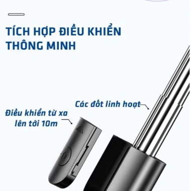 Gậy chụp ảnh tự sướng gấp gọn quay 360°, đèn LED làm đẹp, remote Bluetooth, giá 126k 3